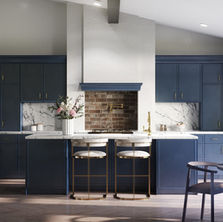 Blue cabinets in the kitchen and how else to bring blue into the kitchen space