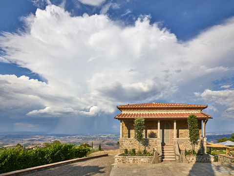 Cumulus cloud over the villa