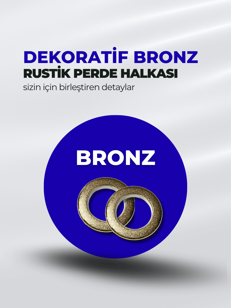 Dekoratif Rustik Perde Halkası 6 cm Bronz