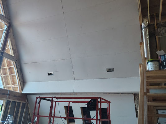 INSTALLING SHEET ROCK IN OUR 1ST HOUSE ON PHARAOH'S ROW/NU KEMET