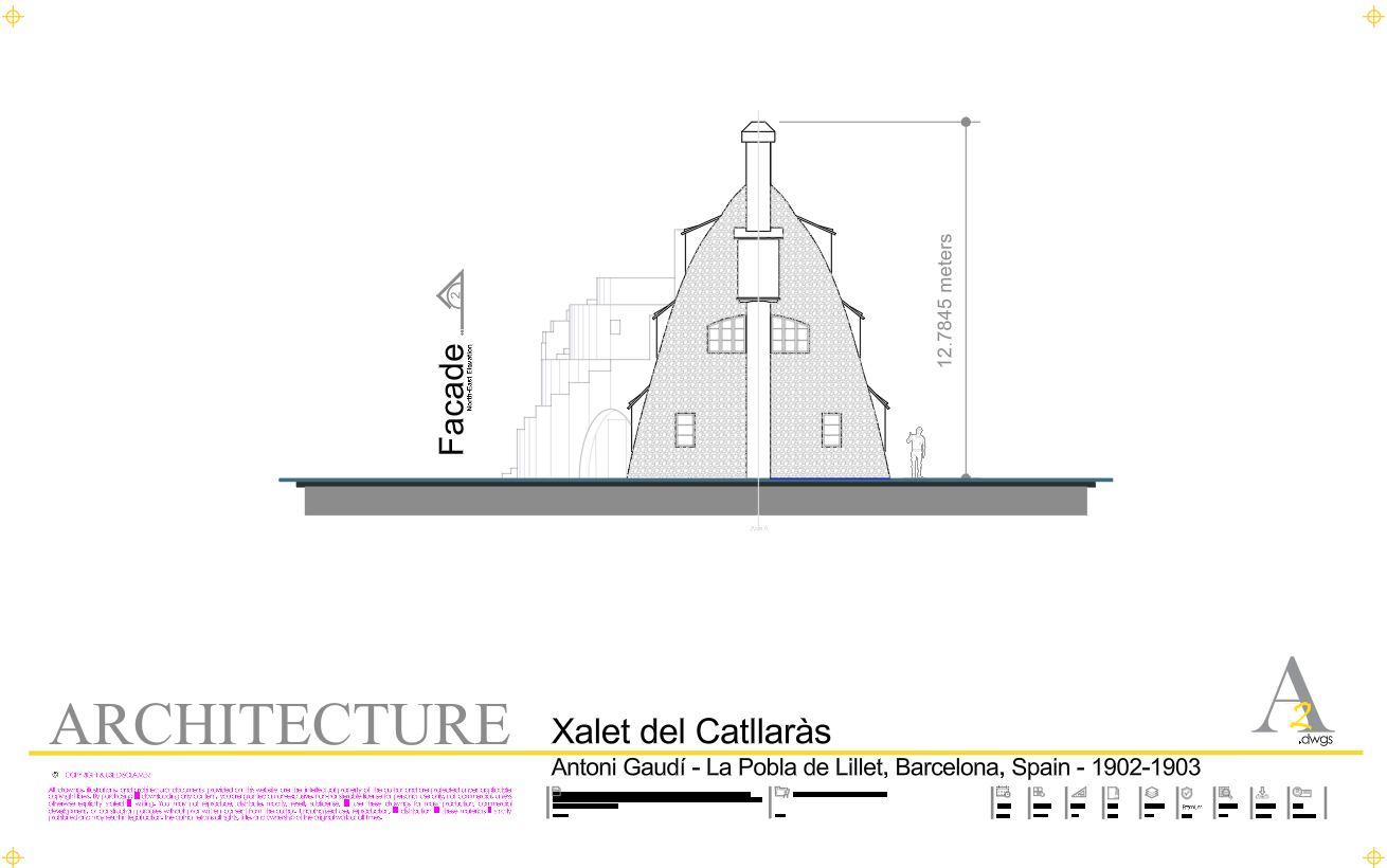 Xalet del Catllaràs architectural CAD northeast elevation preview