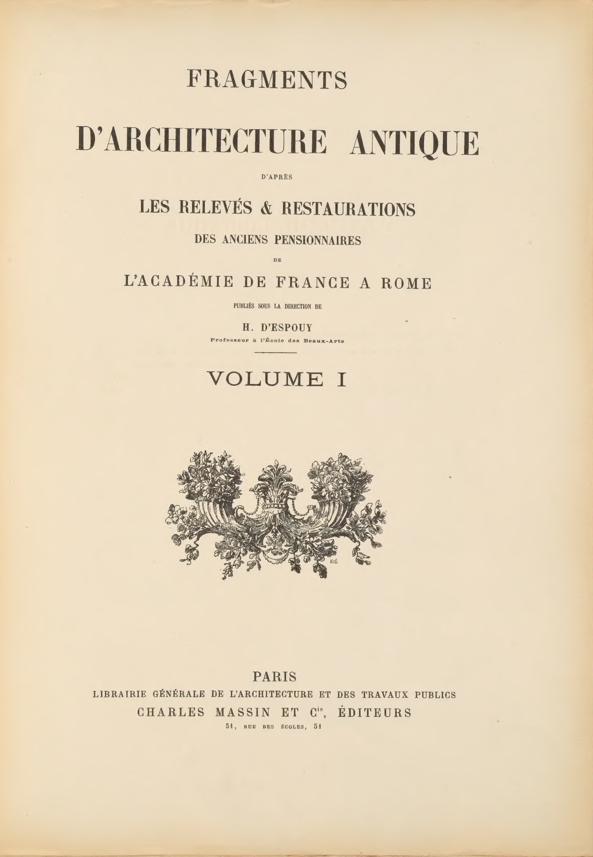 Fragments d’Architecture Antique cover