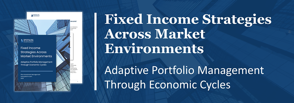 Cover of a finance book with the title Fixed Income Strategies Across Market Environments. Background shows skyscrapers and a blue theme.