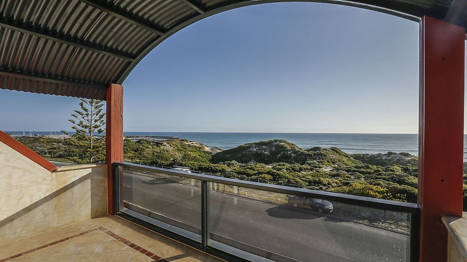 view of the ocean from a balcony