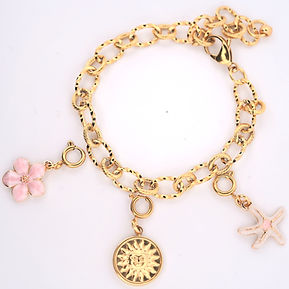 Basic schakelarmband Goud Voorbeeld met Bedels