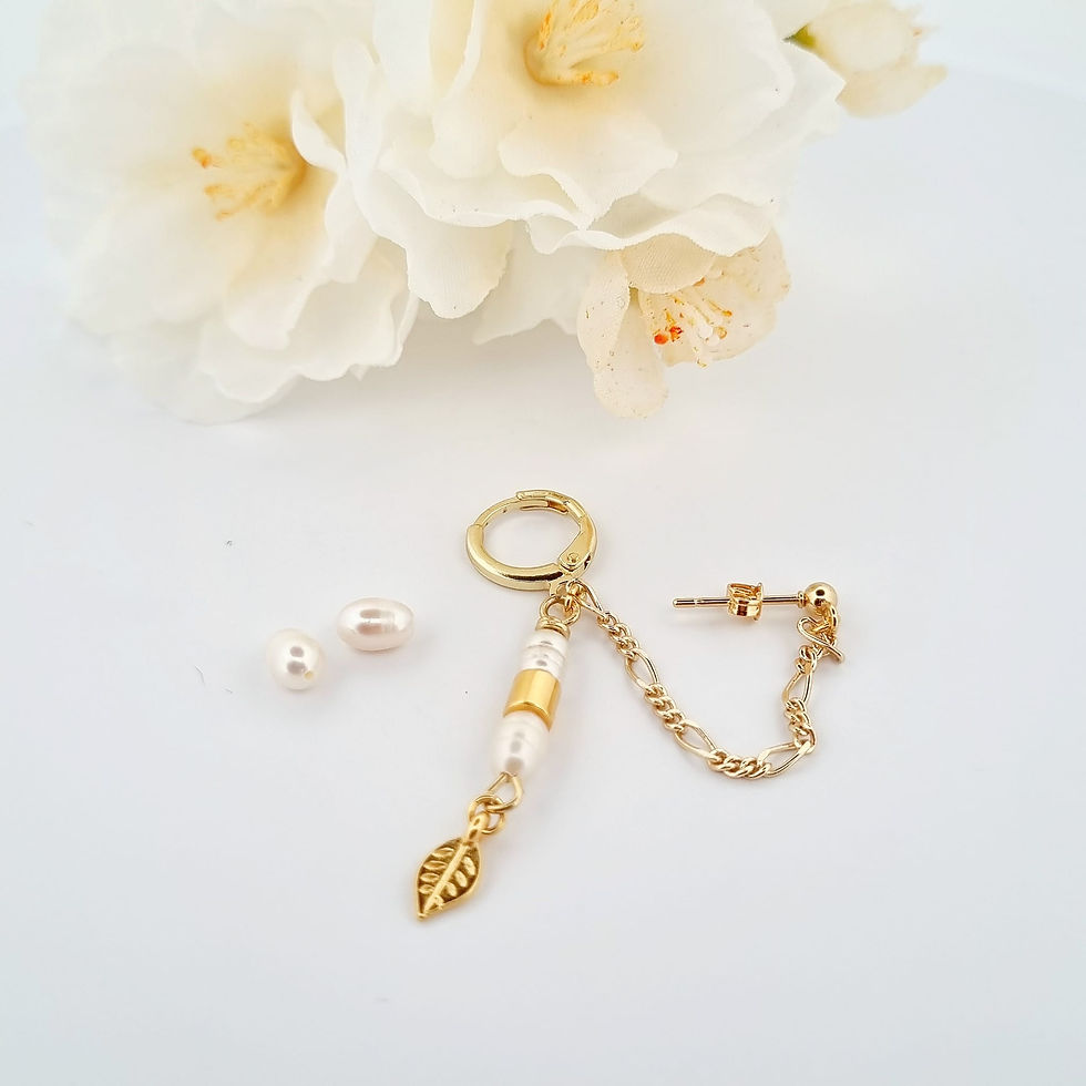Oorbel Lagoon Luxe Goud met Parels Ylandr Sfeer