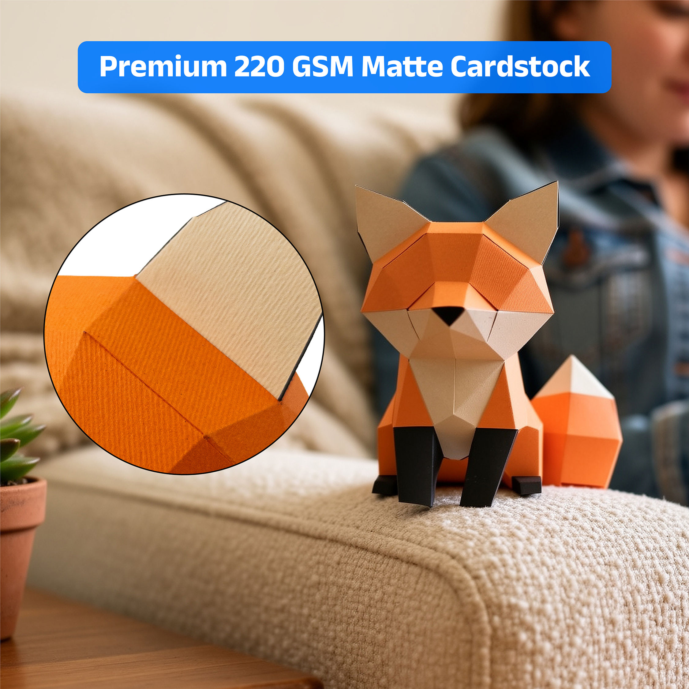 3D Forest Fox DIY Papercraft Kit — View 3