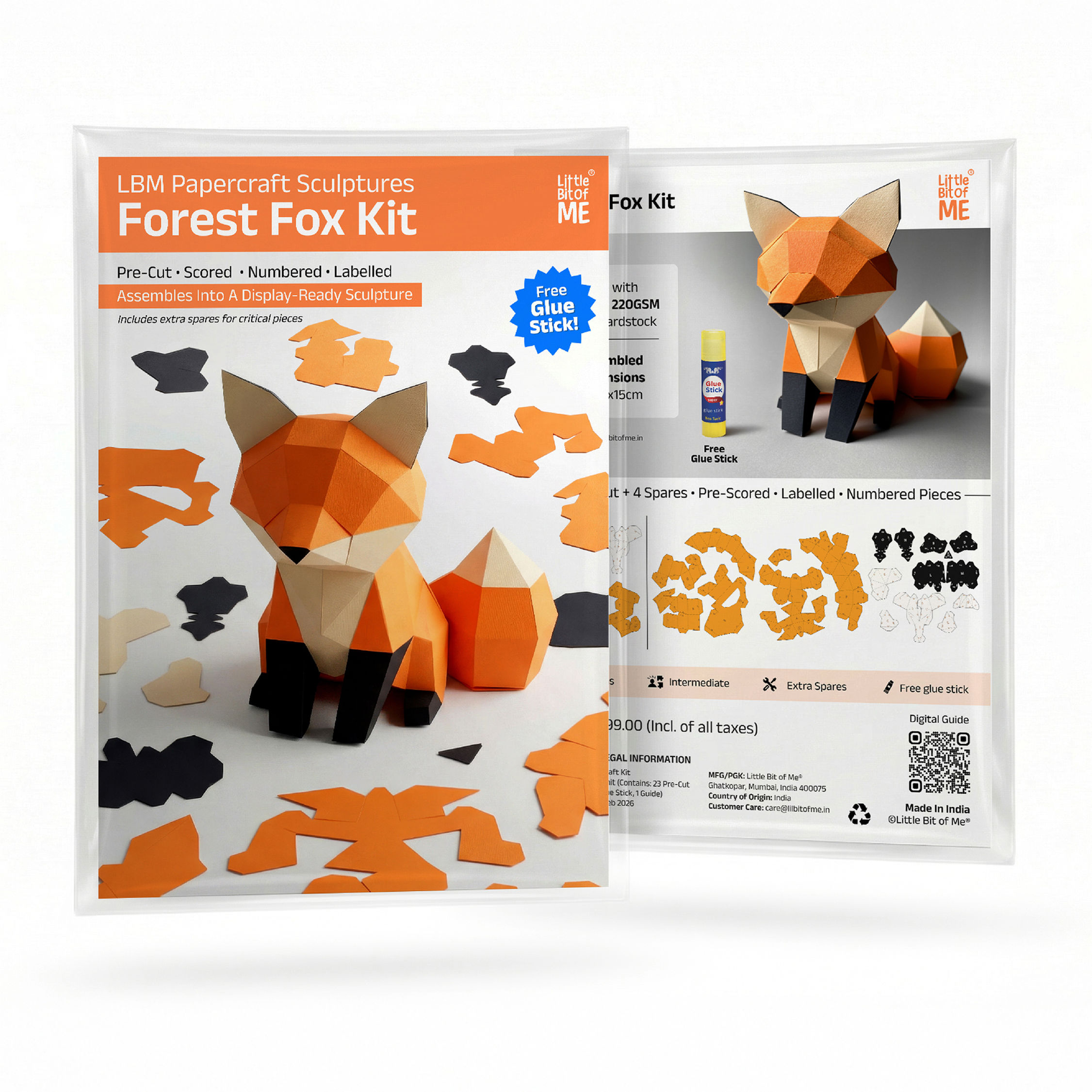 3D Forest Fox DIY Papercraft Kit — View 8