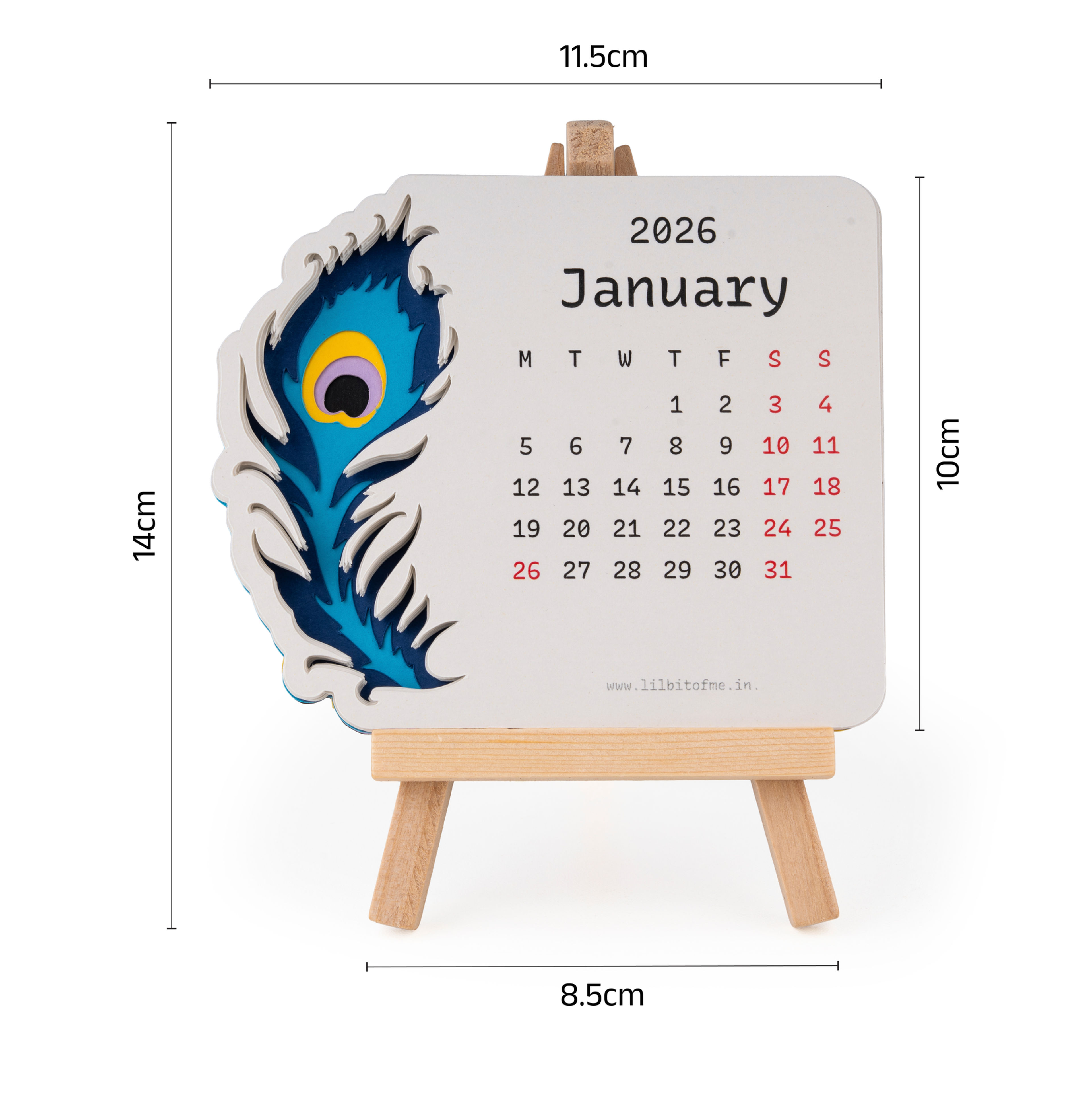 Peacock Feather Desk Calendar — View 9