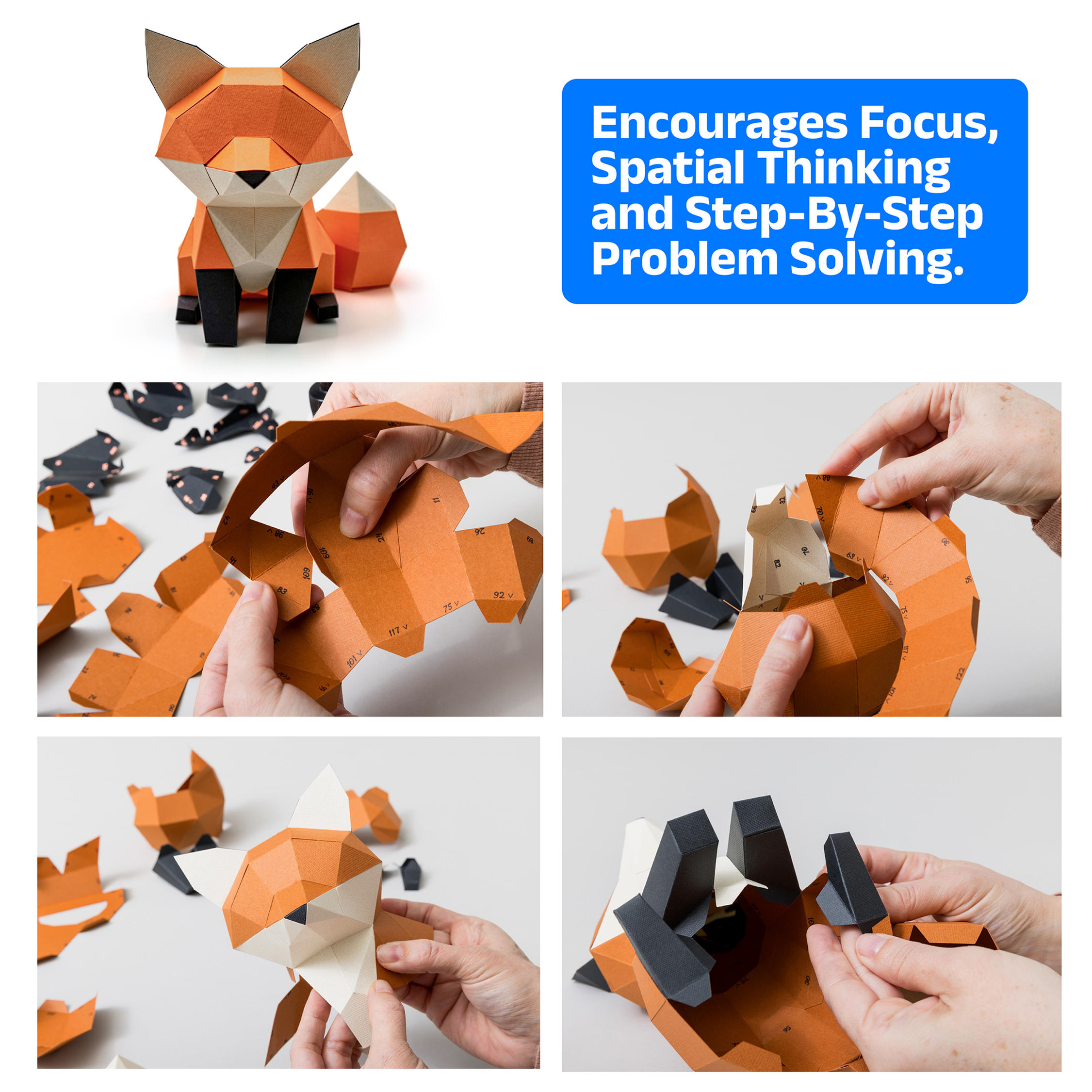 3D Forest Fox DIY Papercraft Kit — View 7