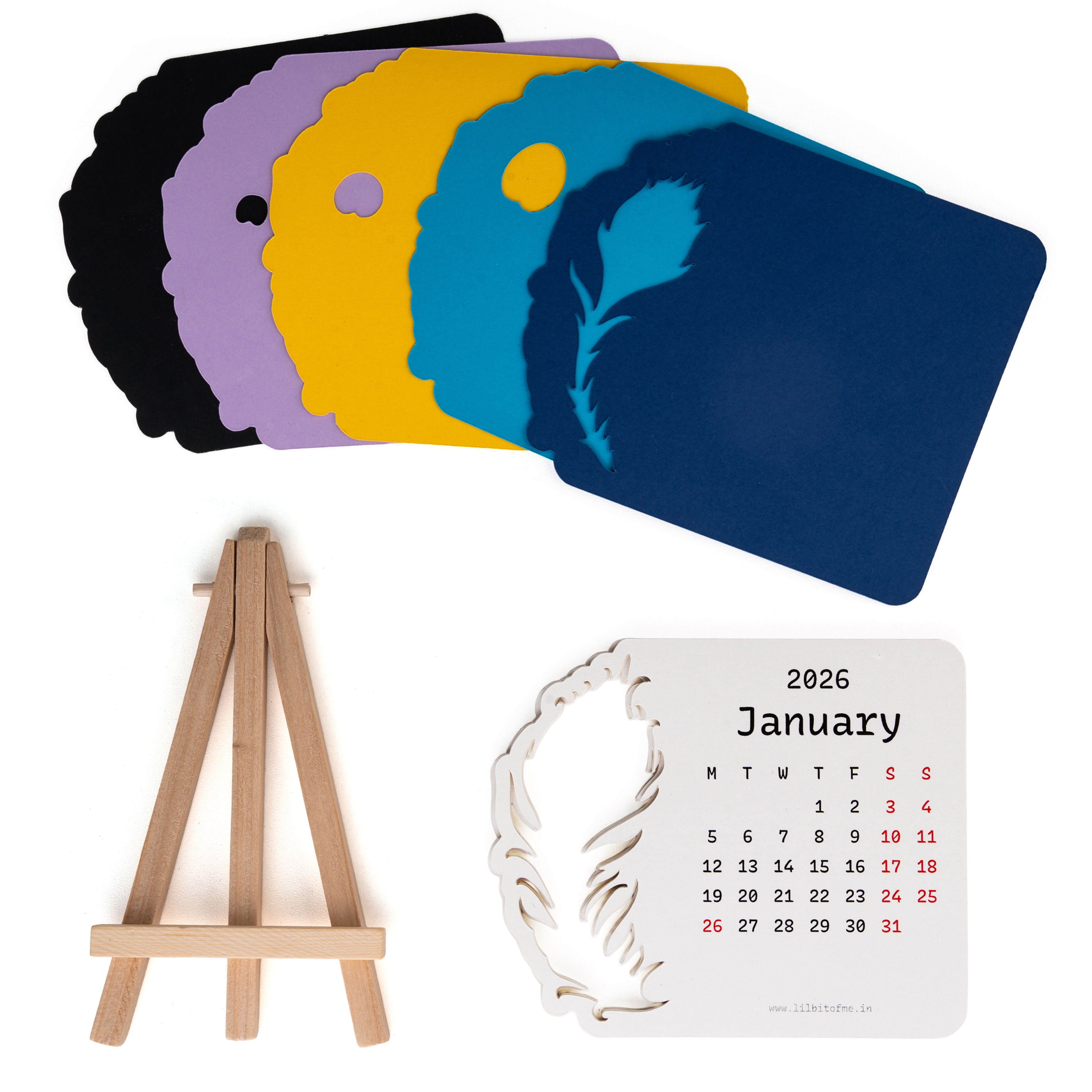 Peacock Feather Desk Calendar — View 8