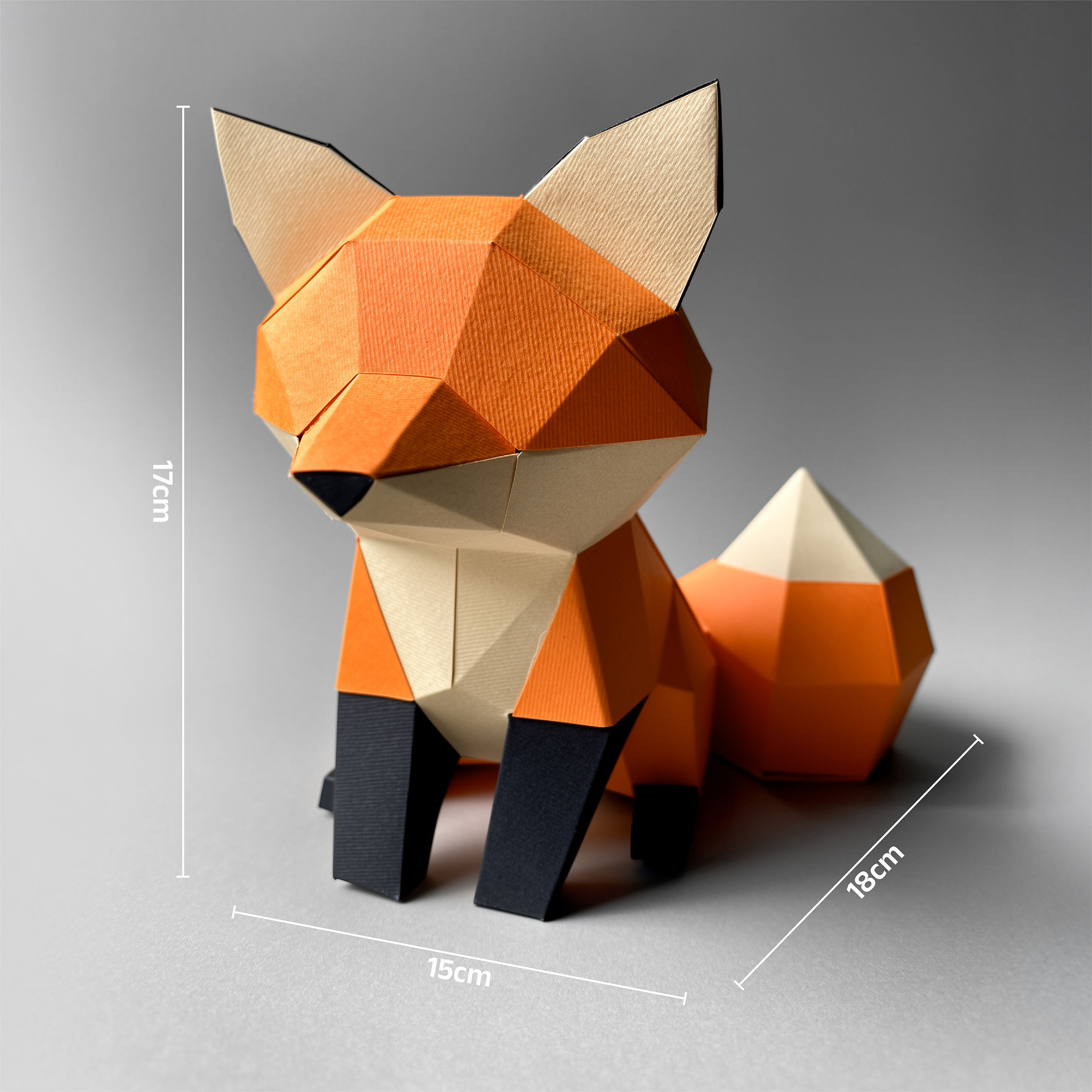 3D Forest Fox DIY Papercraft Kit — View 9