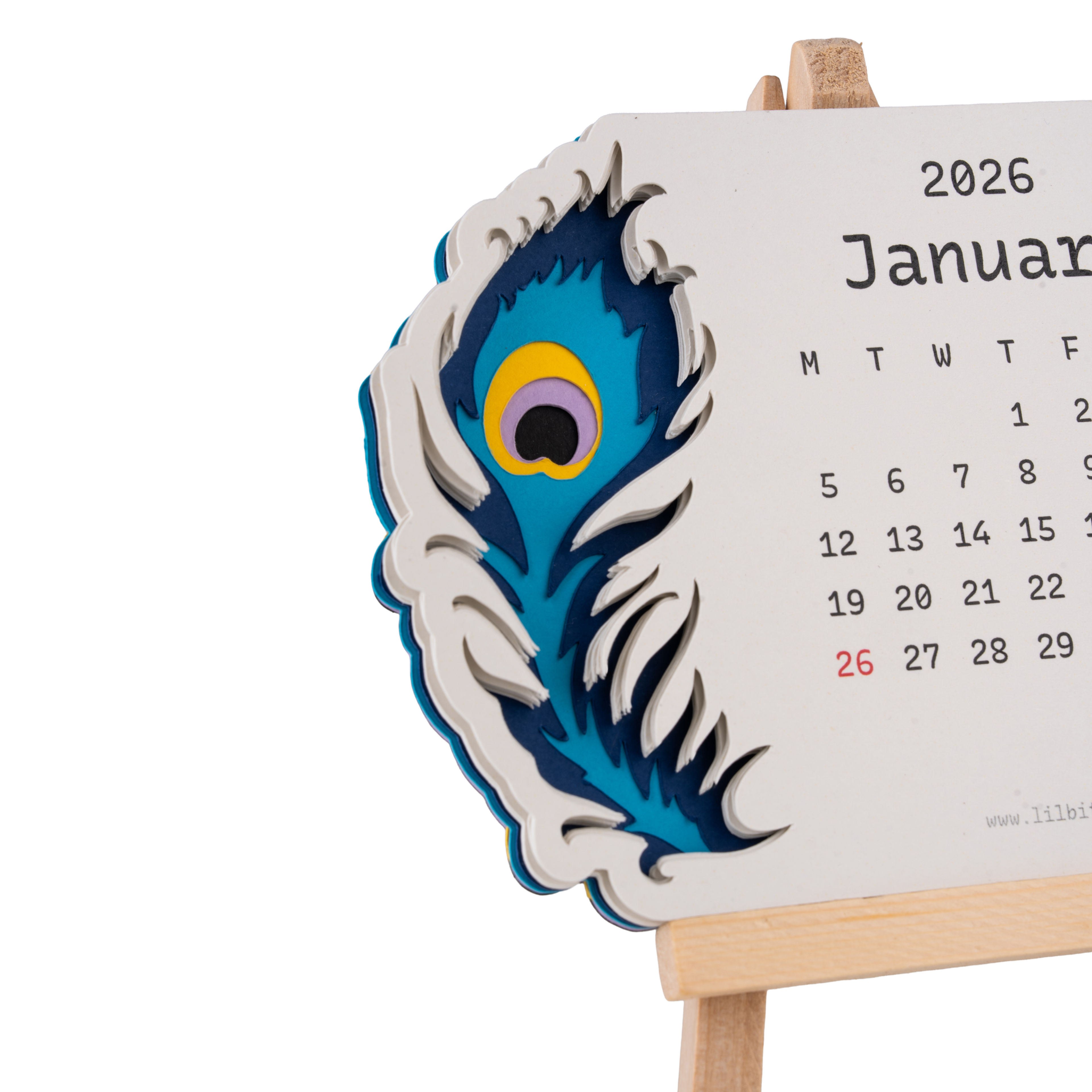 Peacock Feather Desk Calendar — View 6