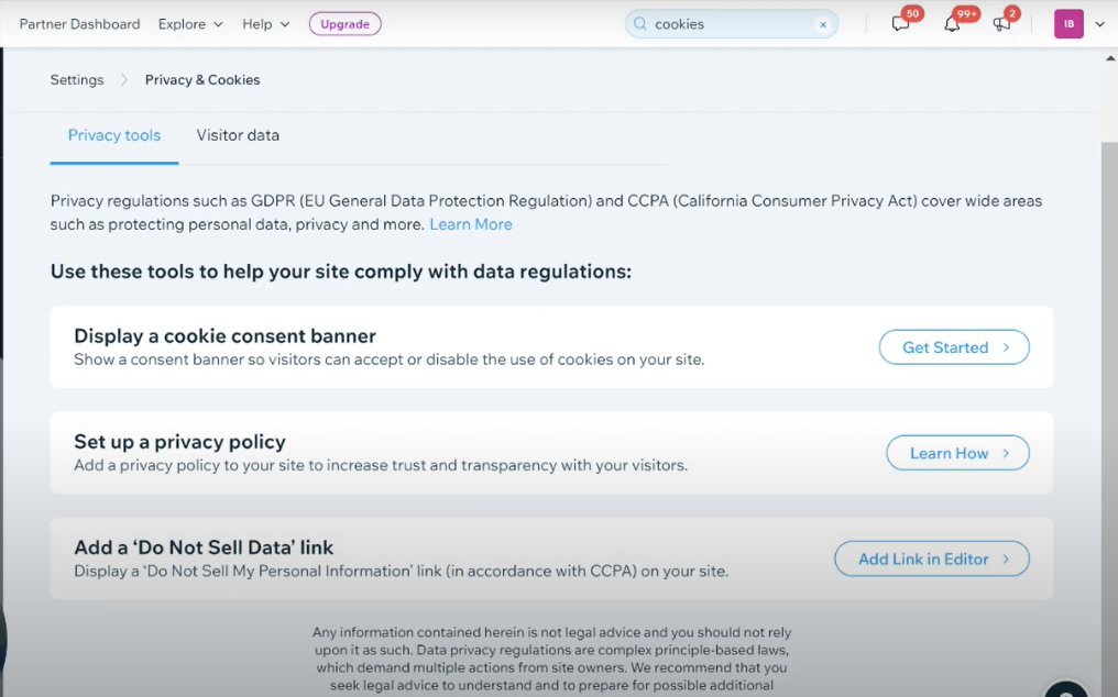 How to Add a Cookie Banner to Your Wix Website