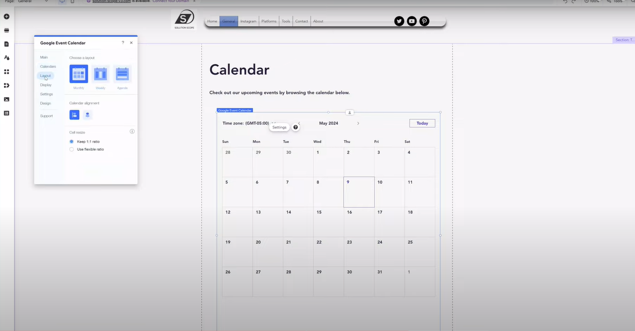Google Calendar to a Wix 