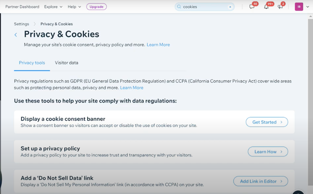 How to Add a Cookie Banner to Your Wix Website