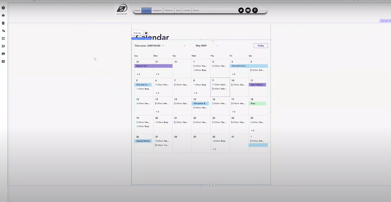Google Calendar to a Wix 