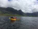 In sheltered water.