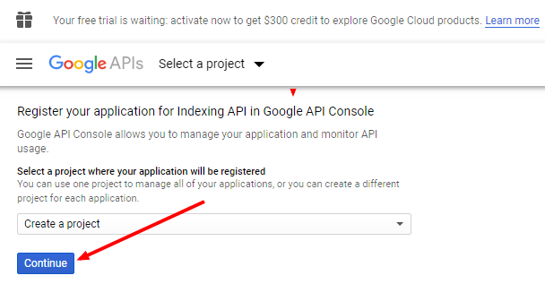 פתיחת פרויקט חדש ב Google APIs