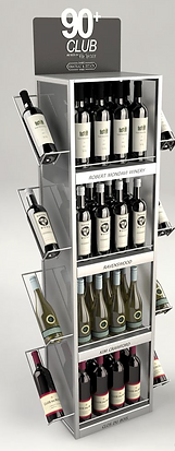Présentoir métal incliné pour bouteilles de vin en rayon - The Print Korner