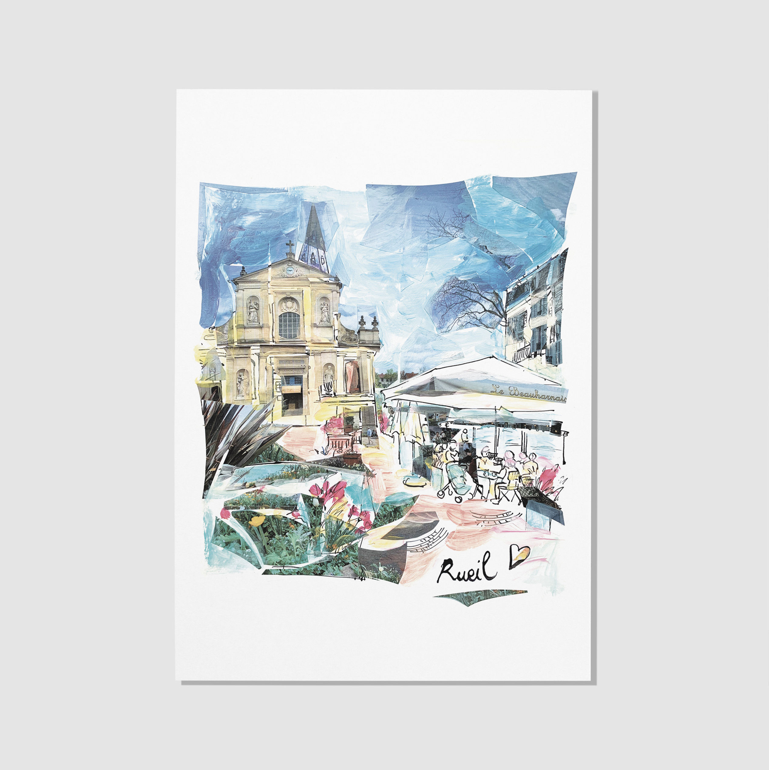 Carte postale A5 - Rueil - Place de l'Eglise