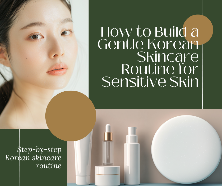 Step-by-step Korean skincare routine with K Beauty products for sensitive skin.