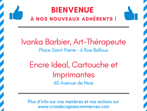 Bienvenue à nos nouveaux adhérents !