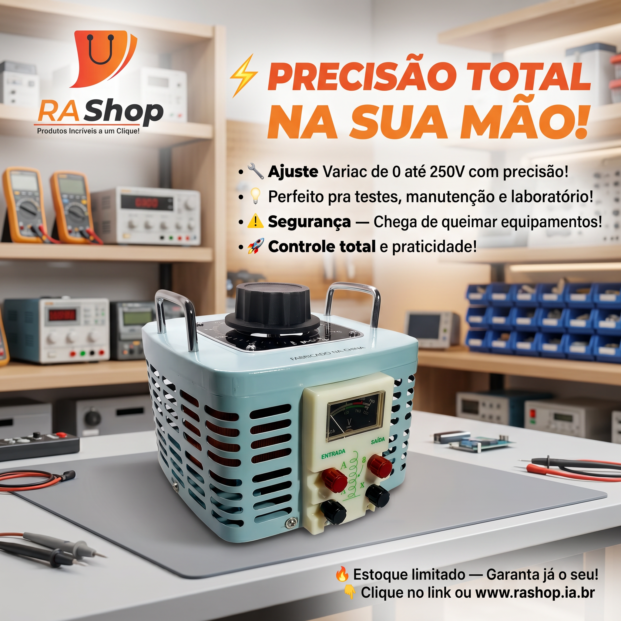 ⚡ Variac Variador de Tensão Monofásico 0-250V 8A 2KVA JNG TDGC2-2KVA