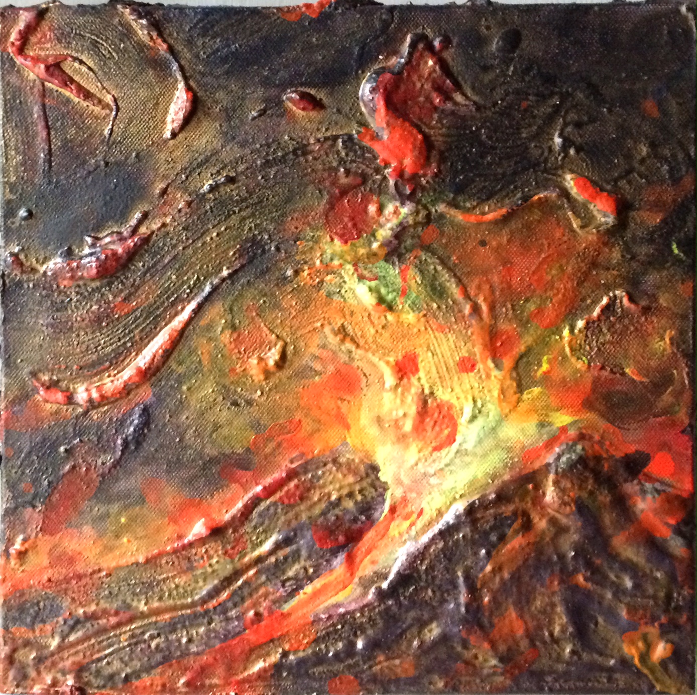 mariella bogliacino - Vulcano 2008 - tecniche miste su tela - cm 30x30