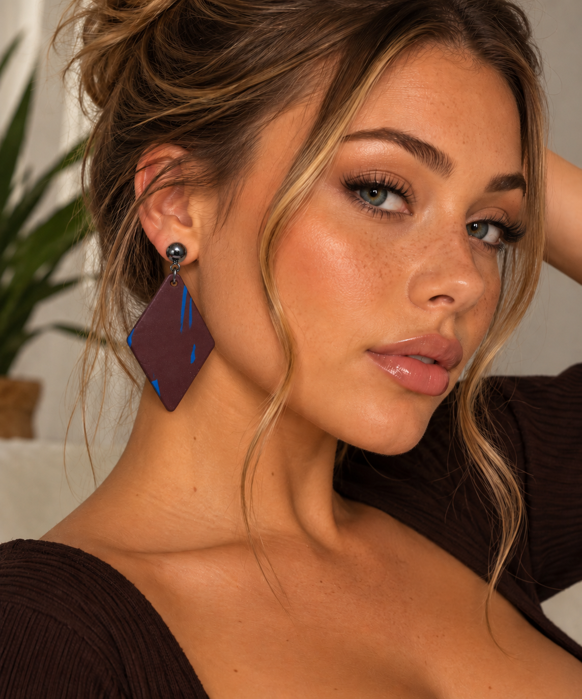 Midnight Earth Geometric Earrings