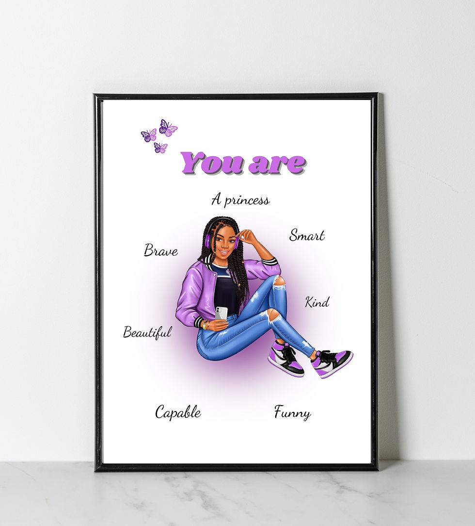 Thumbnail: Girl's Affirmation wall art poster