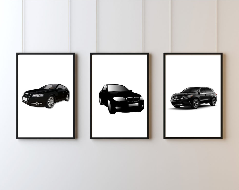 Thumbnail: Black Car wall art print