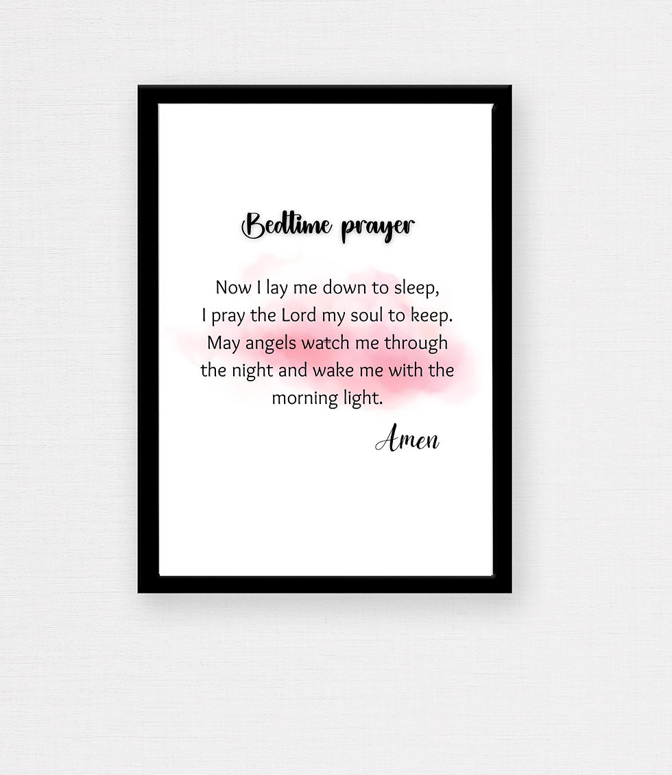 Thumbnail: Personalised Girl's Morning and Bedtime prayers x3 prints