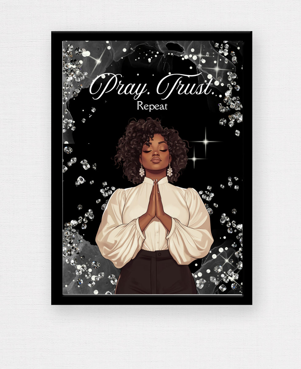 Thumbnail: Pray. Trust, Repeat Religious wall art quote