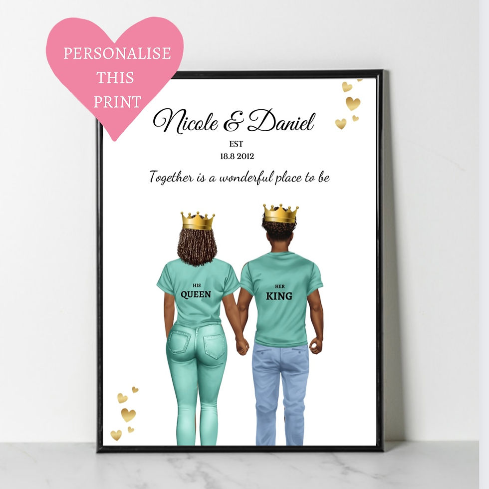 Thumbnail: Personalised couple wall art- Together is a wonderful place to be 