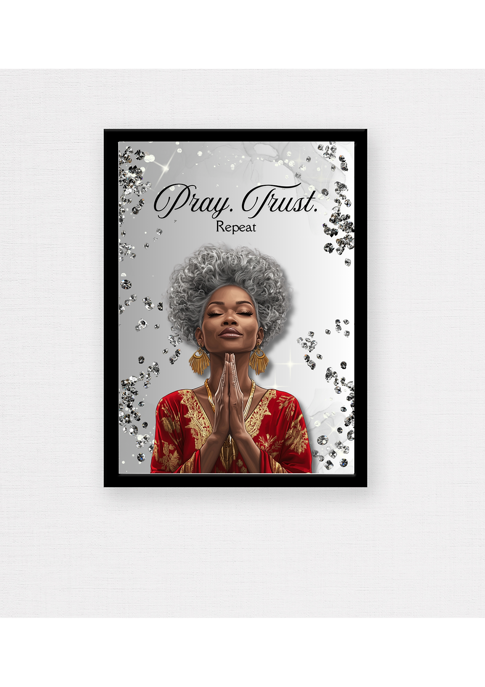 Thumbnail: Pray. Trust. Repeat Religious wall art quote