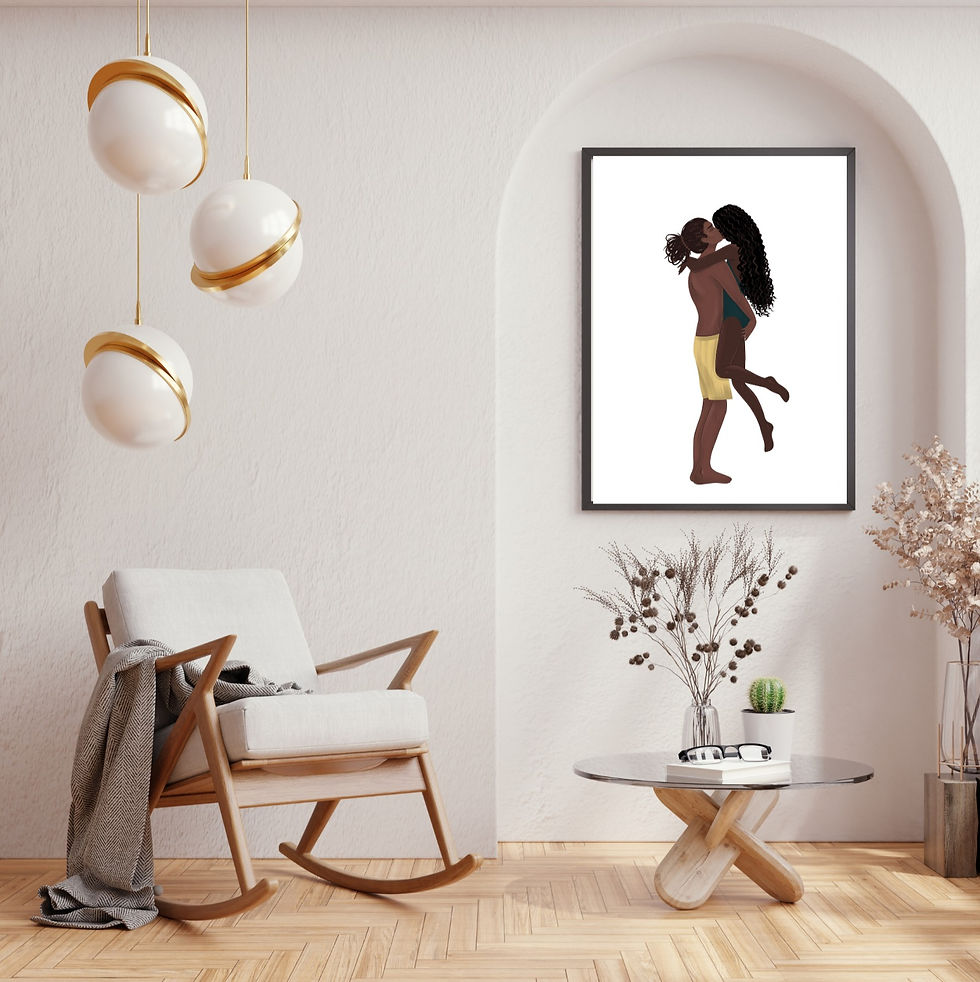 Thumbnail: Couple kissing  wall art