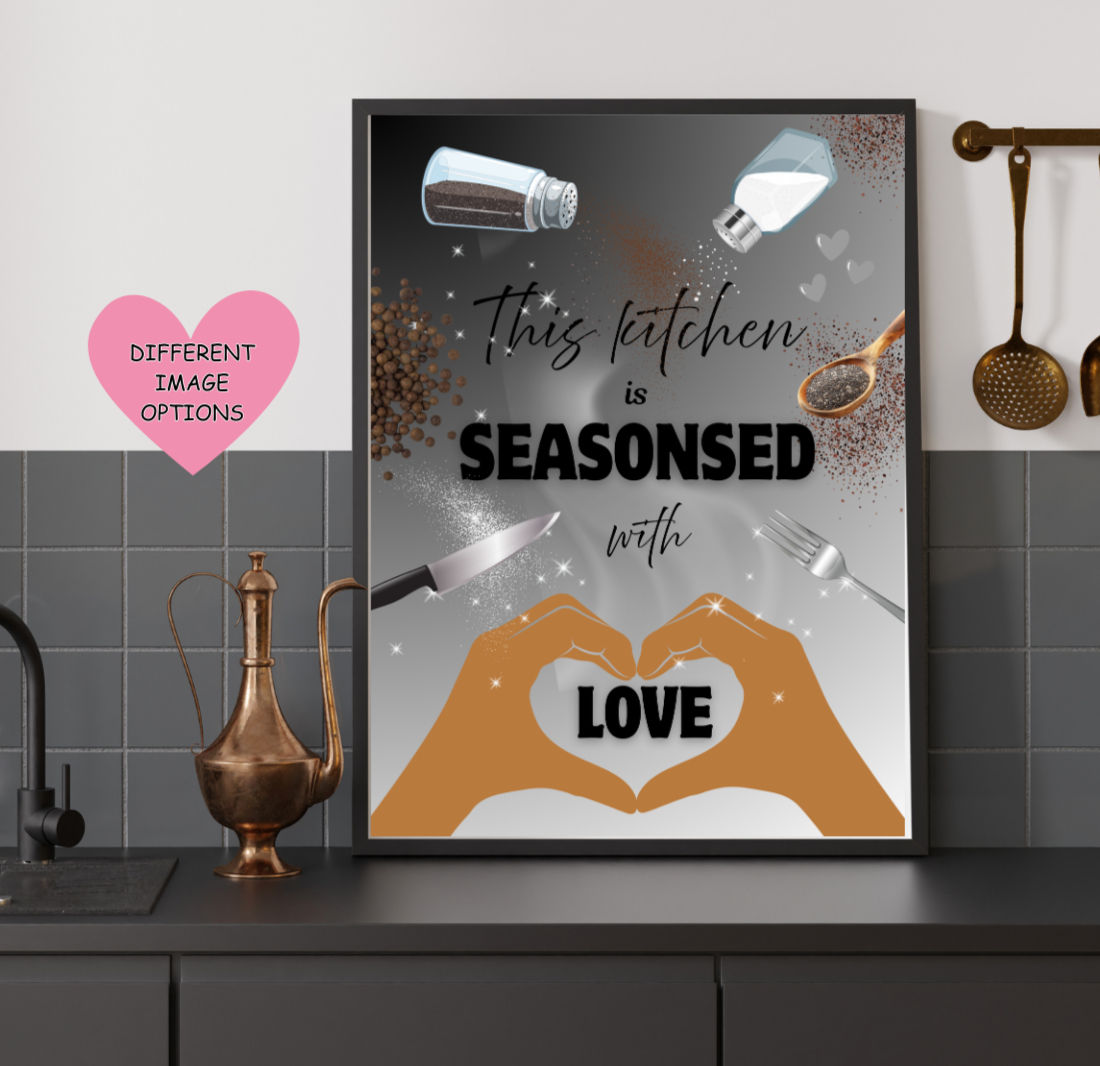 Kitchen wall art- This kitchen is seasoned with love