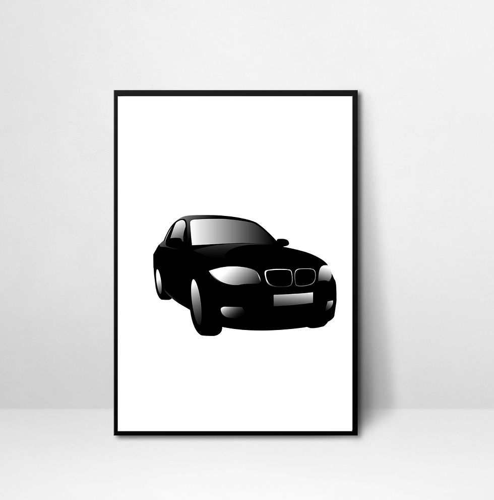 Thumbnail: Black Car wall art print