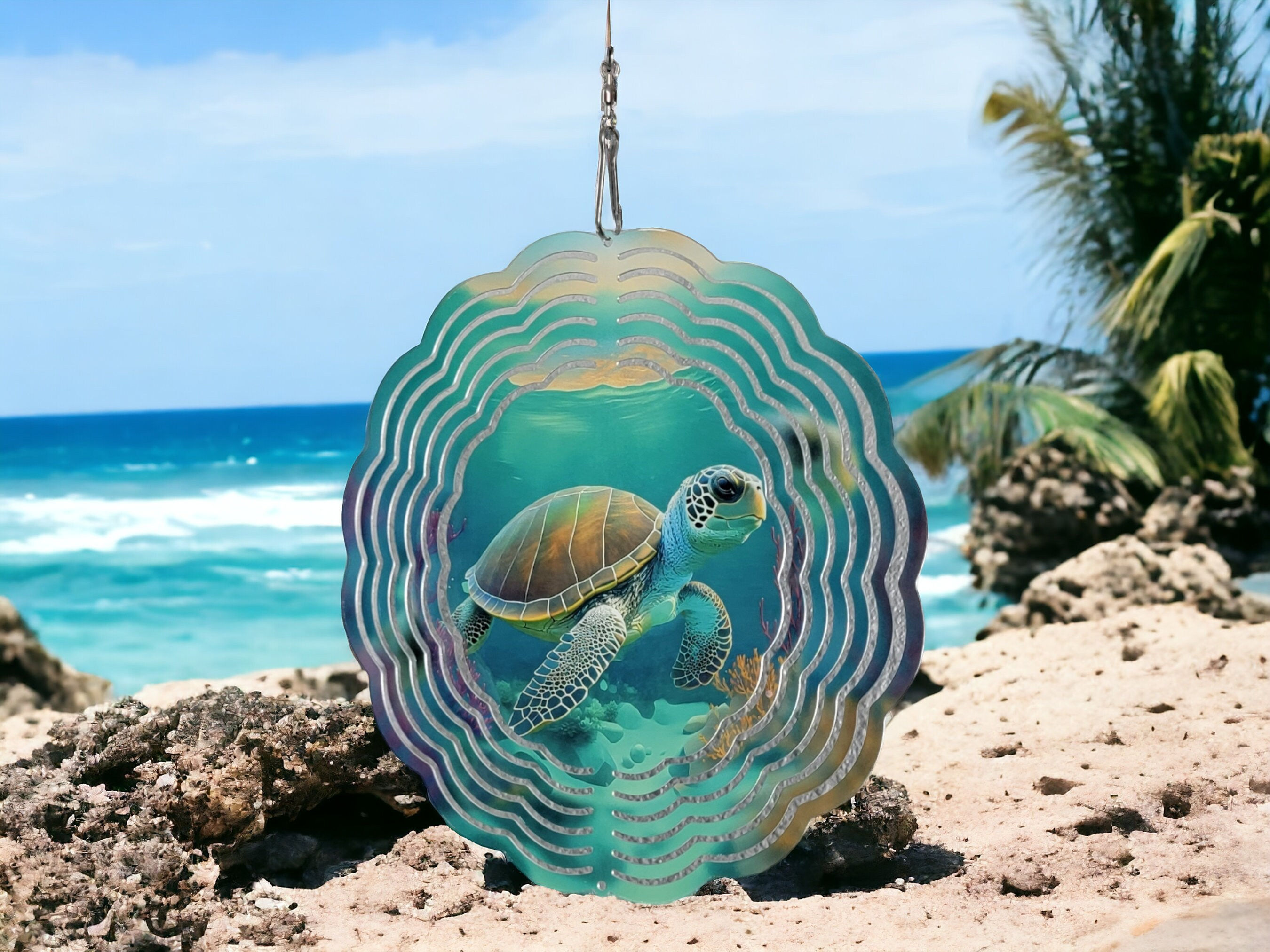 Little Sea Turtle Wind Chime Metal Wind Spinner