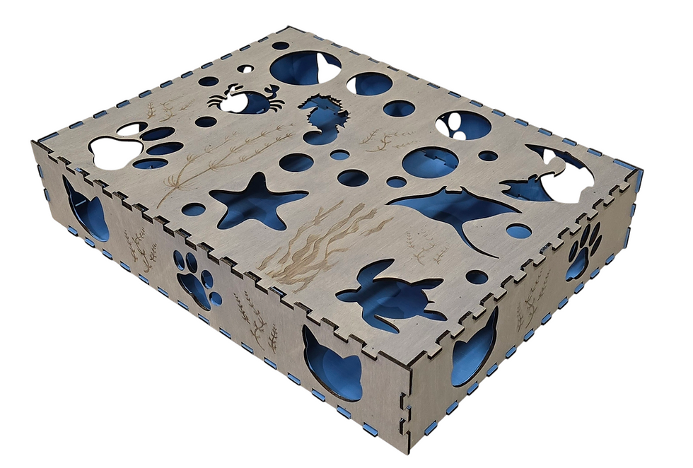 Thumbnail: Cat Puzzle Feeder Box, Under The Sea Interactive Food & Treat Box