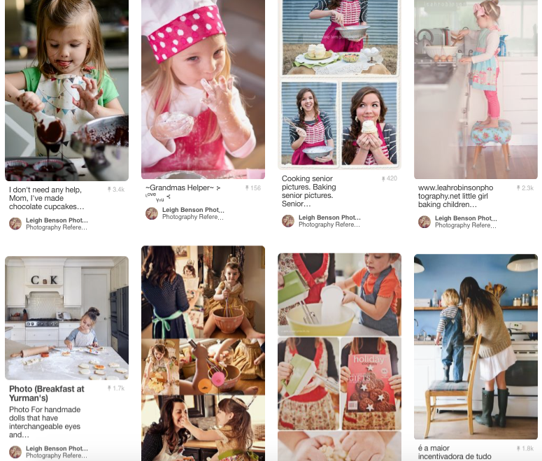My moodboard for a Christmas baking Mom and Daughter shoot
