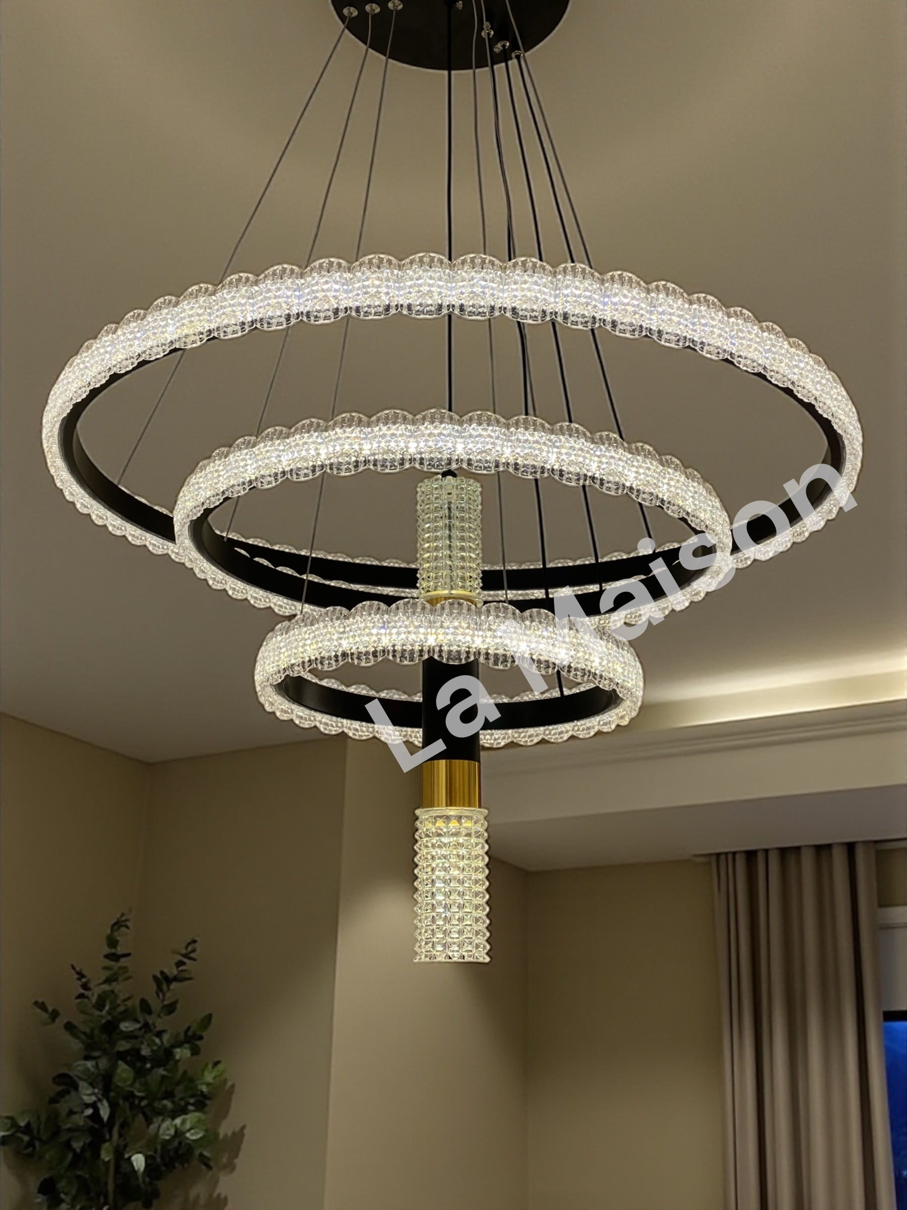 نجفه ليد دوائر كلبس اسود+سلندر ليد