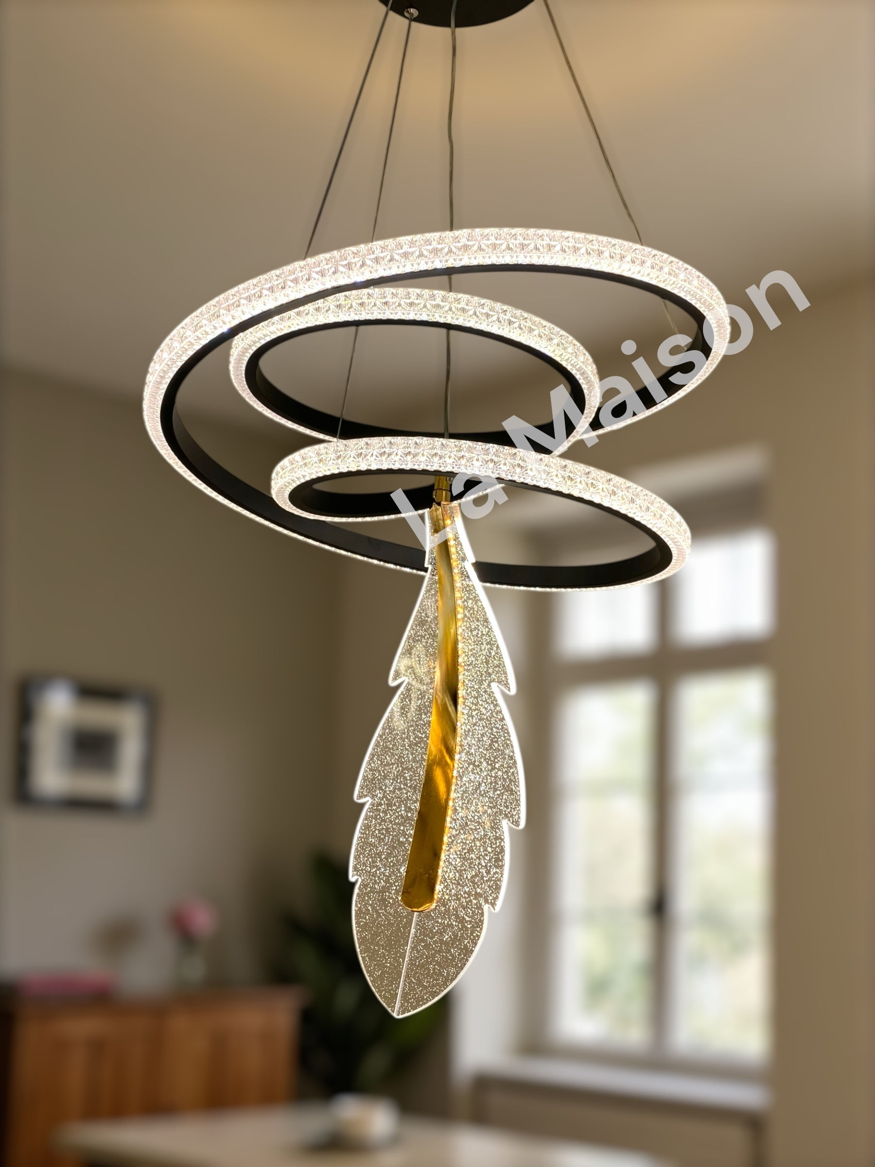 نجفه ليد حلزونيه اسود+دلايه ليد ريشه