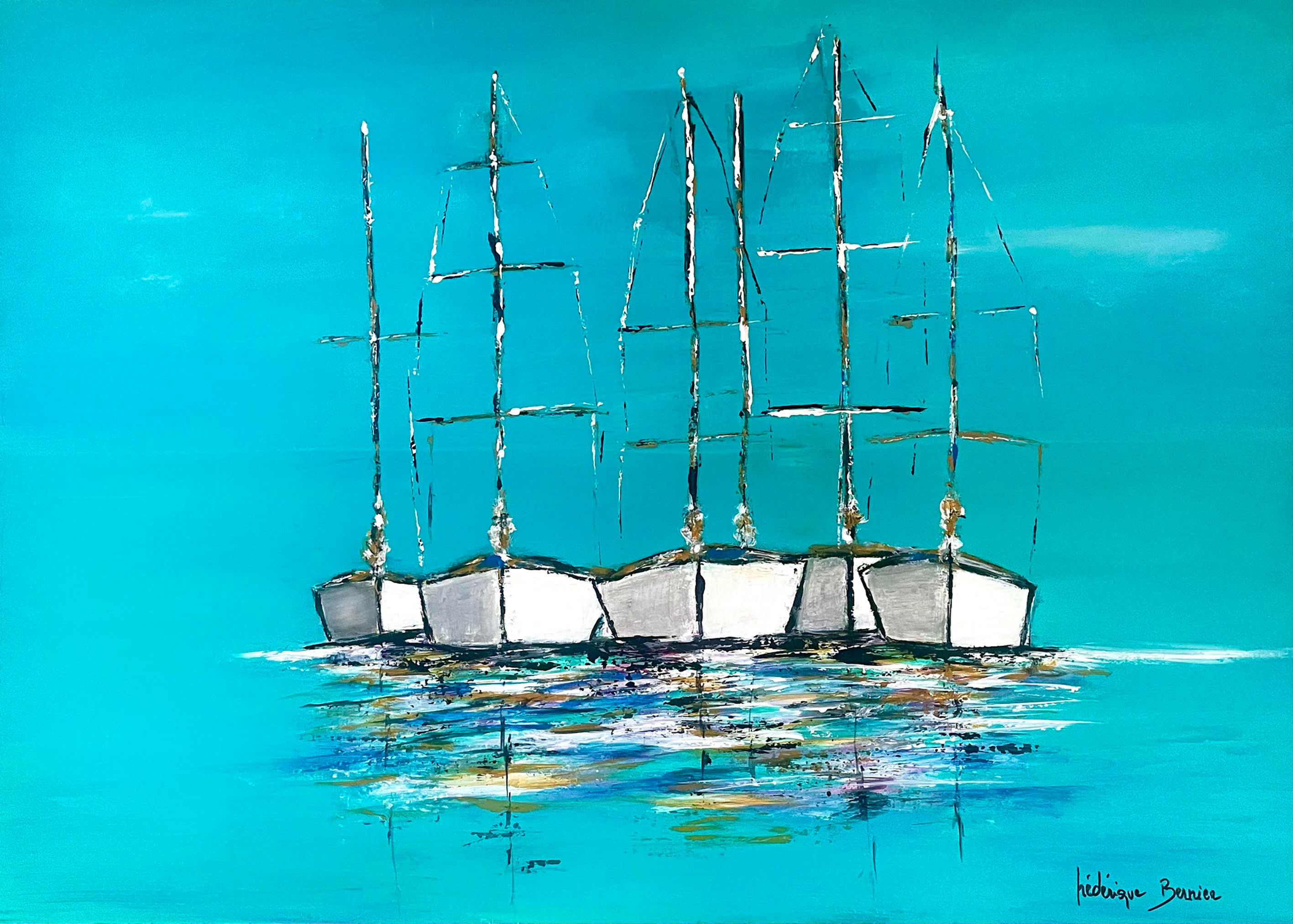 Miroir d'eau - Acrylique sur toile - 50 x 70 cm