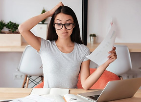 businesswoman busy with paperwork 