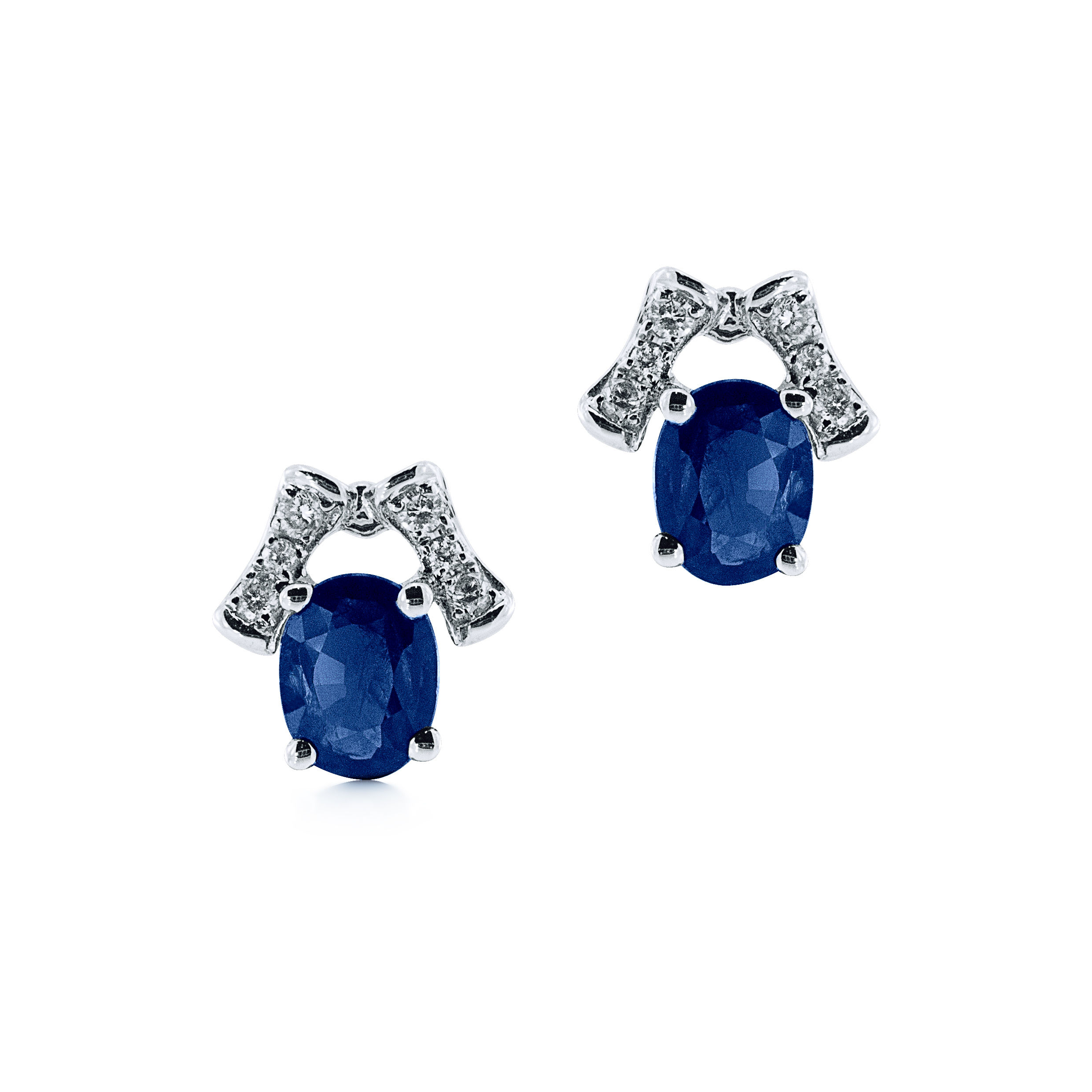 Oval Blue Sapphire Earrings