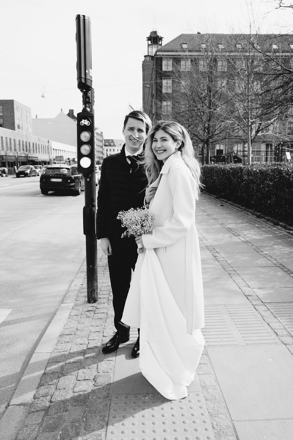 Wife and husband in the street