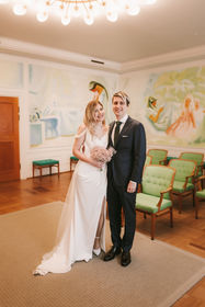 Bride and groom during ceremony at Frederiksberg Town Hall