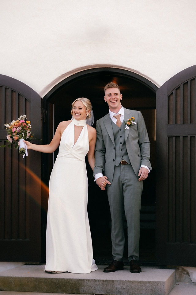 Interior of Fårevejle Kirke during a romantic Danish wedding ceremony